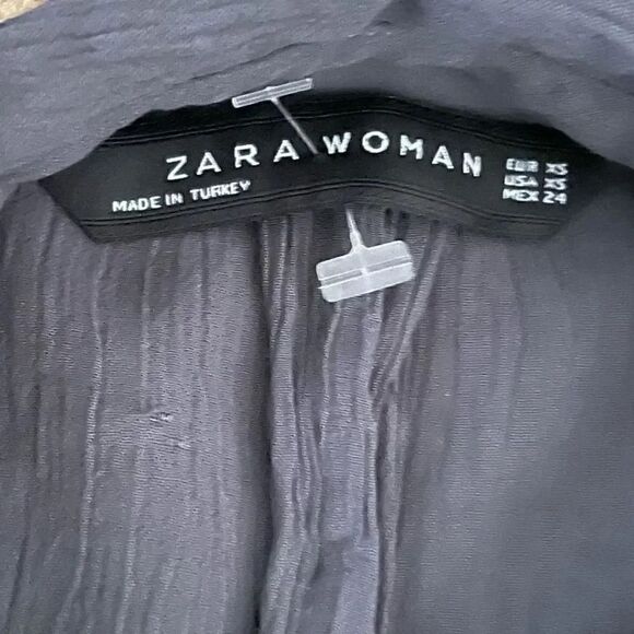 Zara Charcoal Loose Kimono Asymmetrical Long Sleeves Boho Blouse SZ XS #1160 - Picture 12 of 14